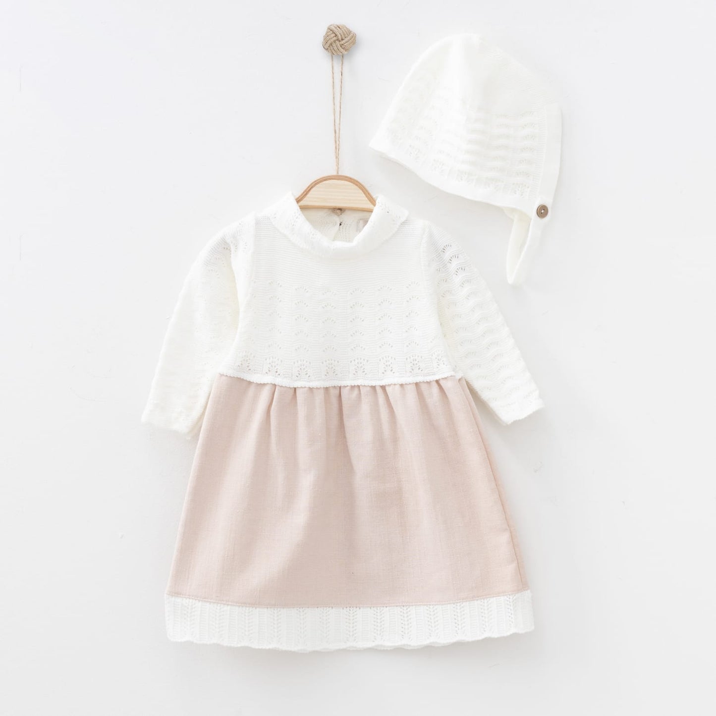 Knitted dress with hat