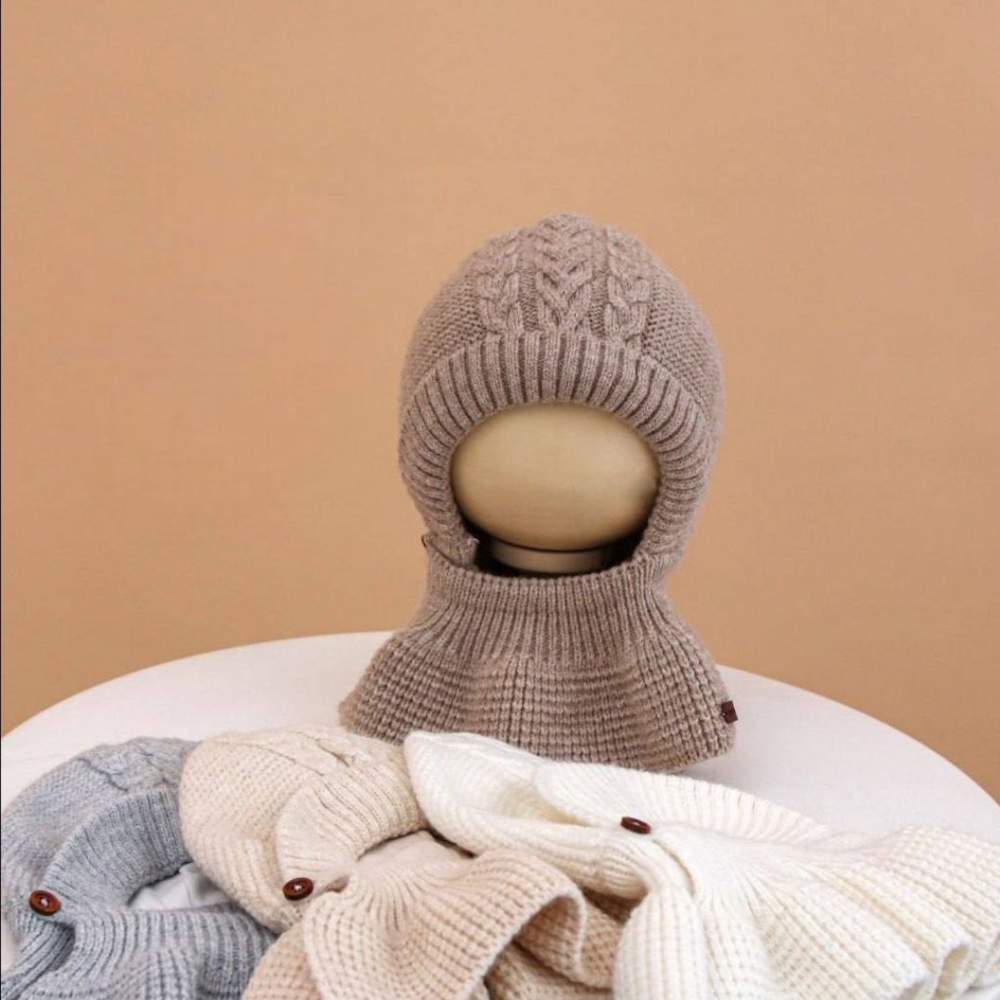 Hat with shawl collar