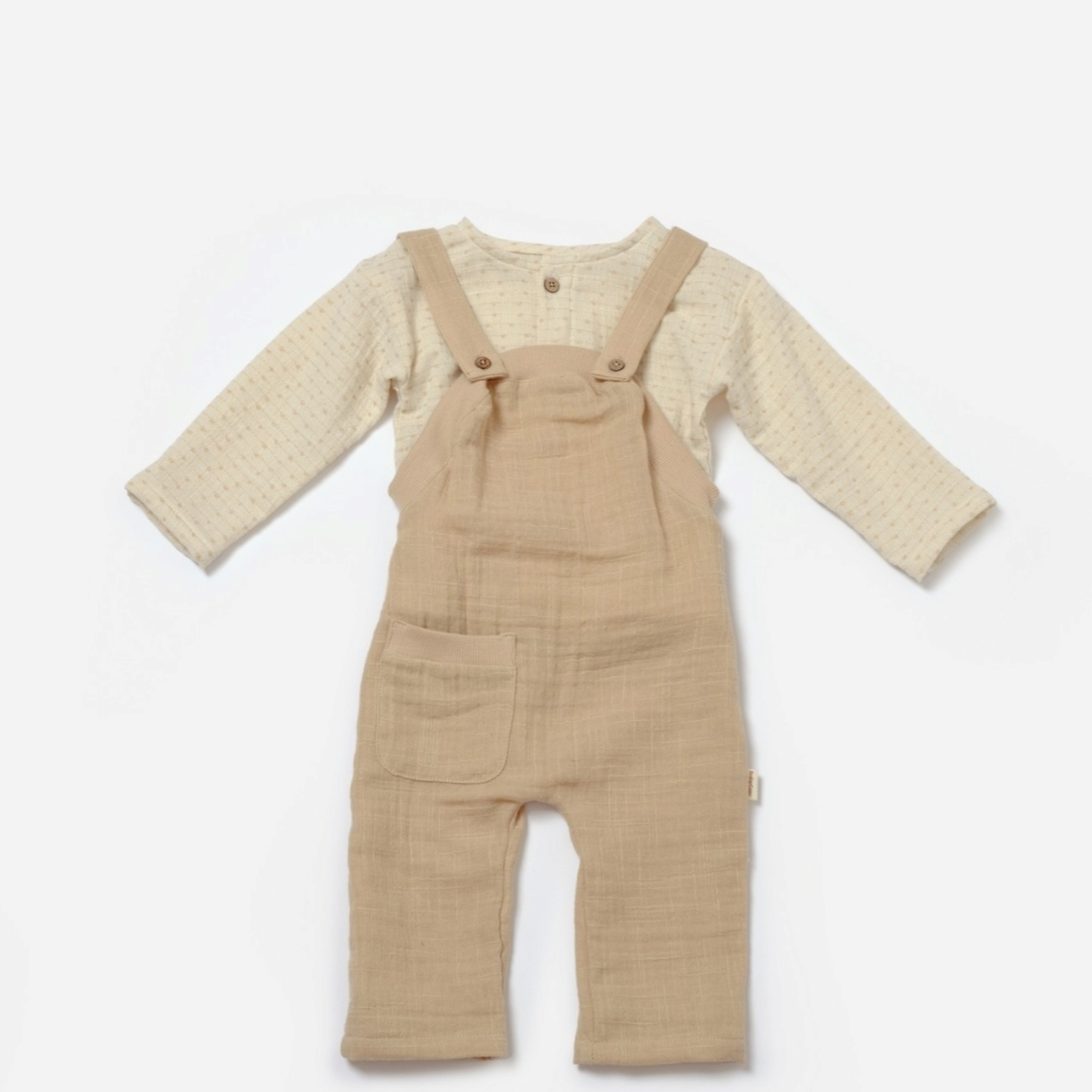 Long sleeve t-shirt & salopette set - Liam & Lilly