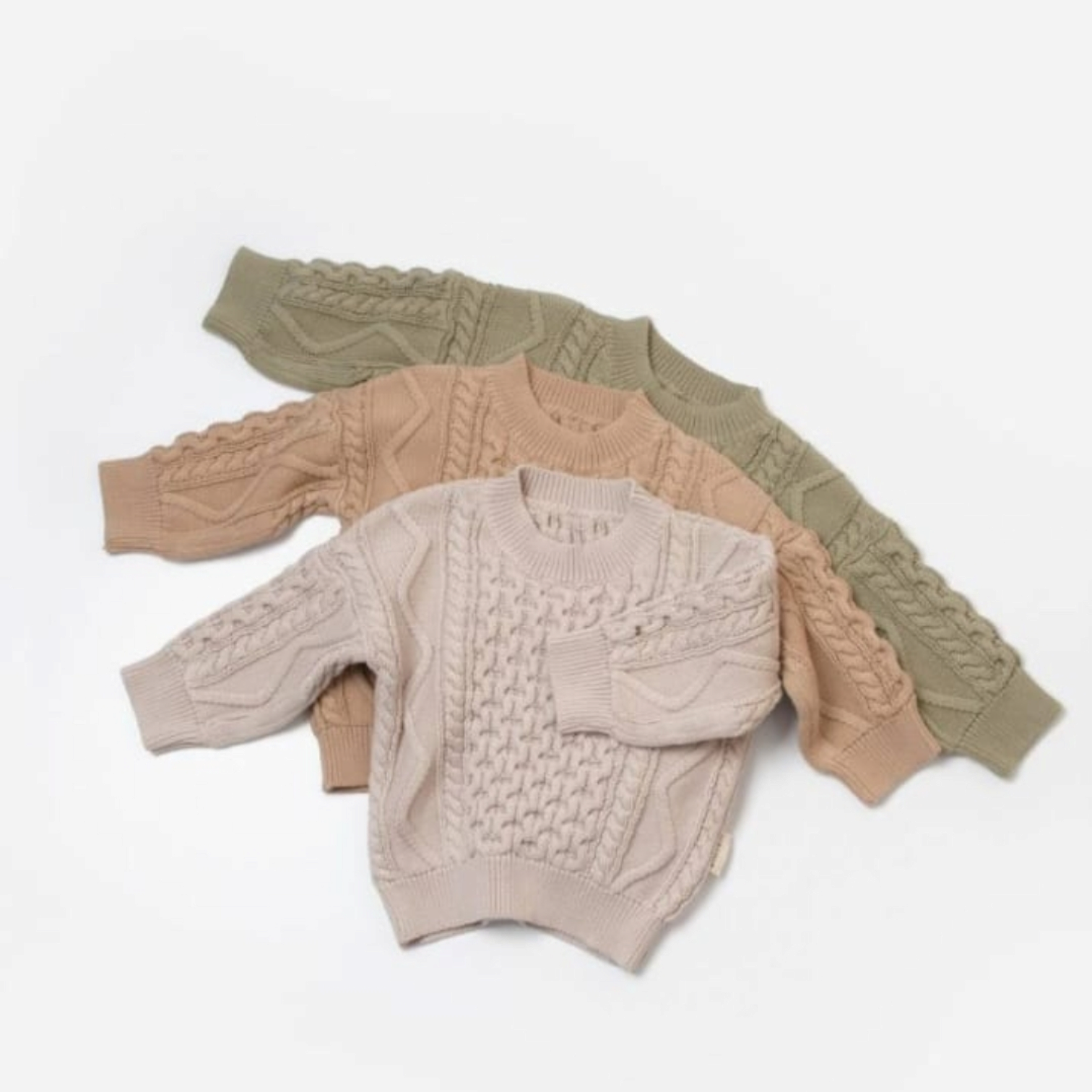Earth tone knit baby sweater - Liam & Lilly