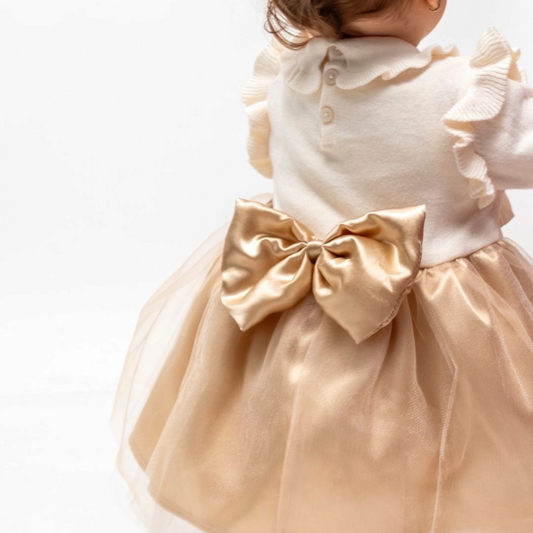 Gold Satin Dress - Liam & Lilly