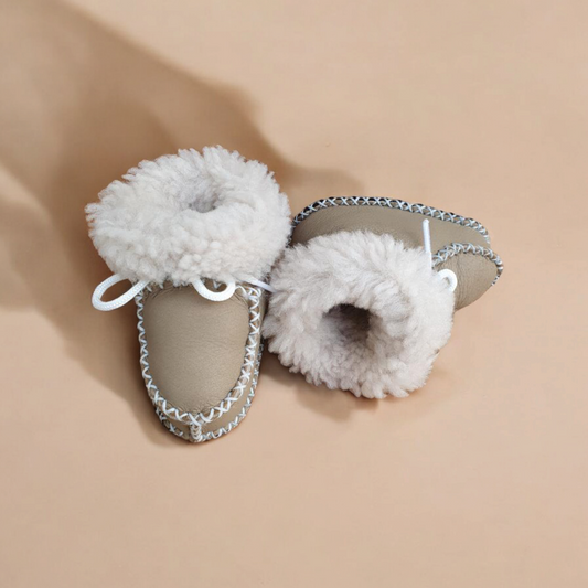 Leather beige booties - Liam & Lilly