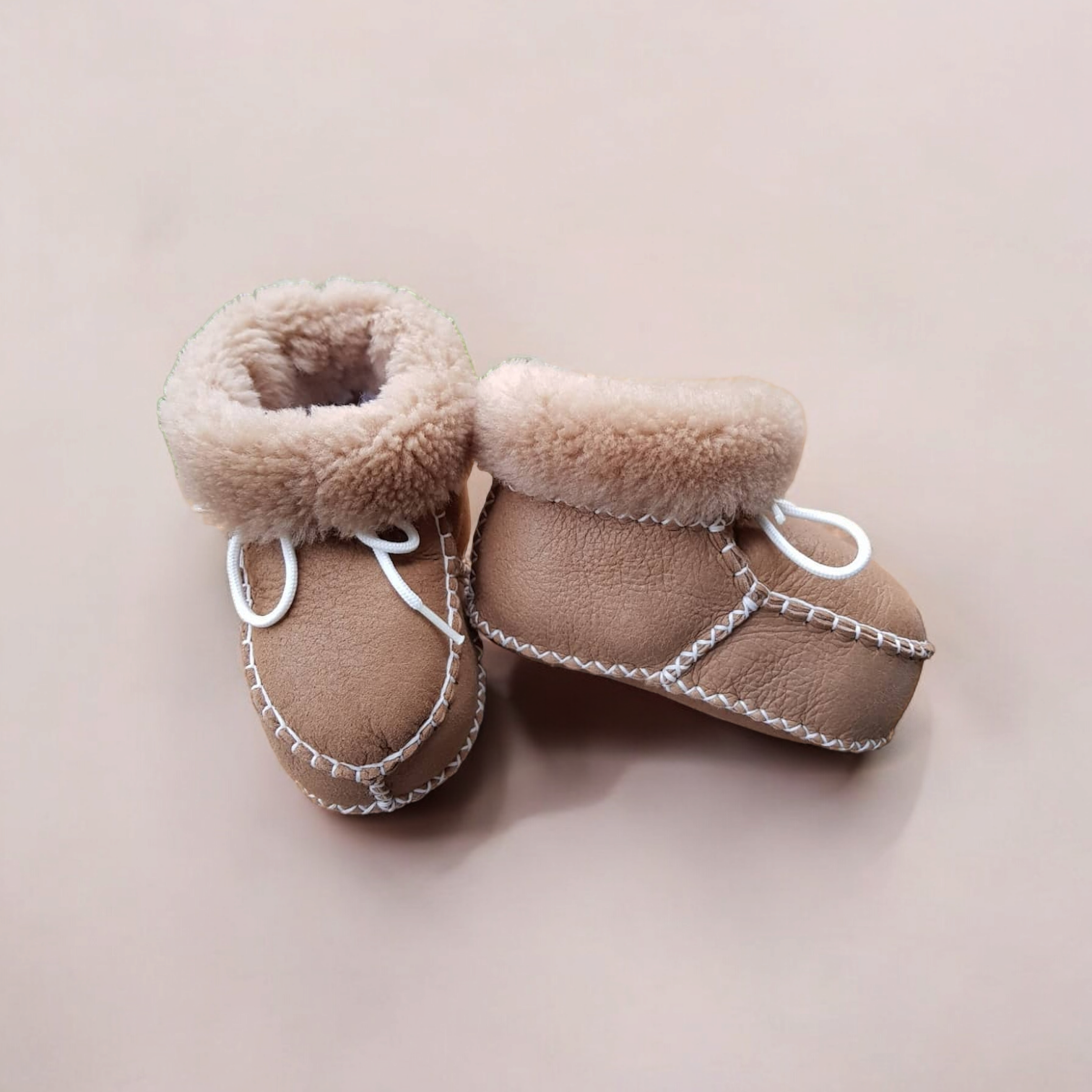 Leather booties taupe - Liam & Lilly