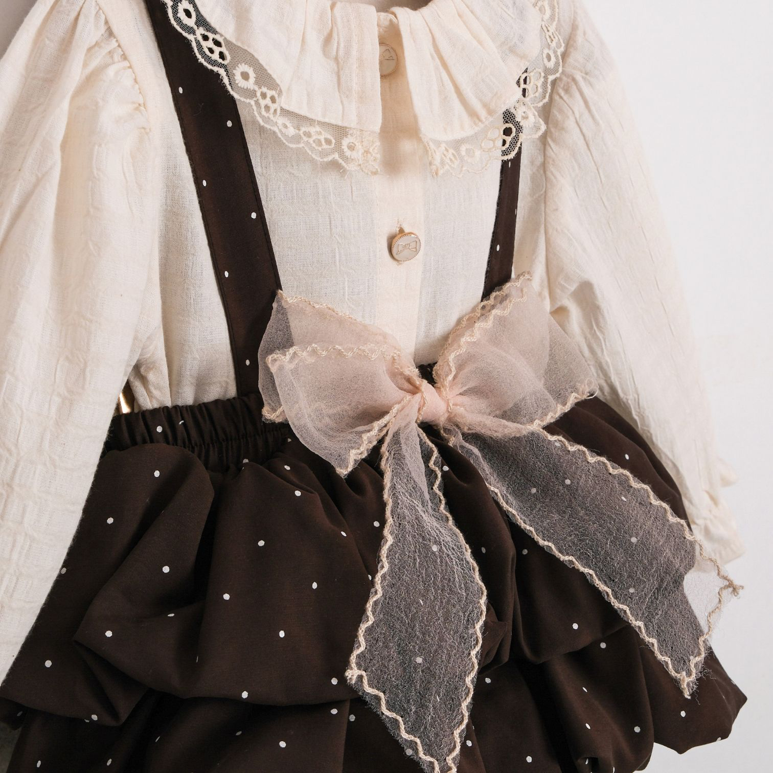 Chocolate ruffle romper