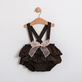 Load image into Gallery viewer, Chocolate ruffle romper