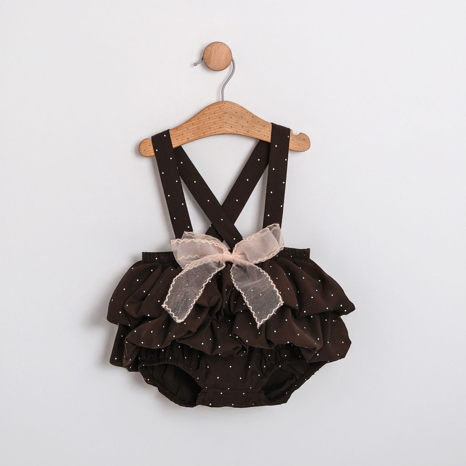 Chocolate ruffle romper