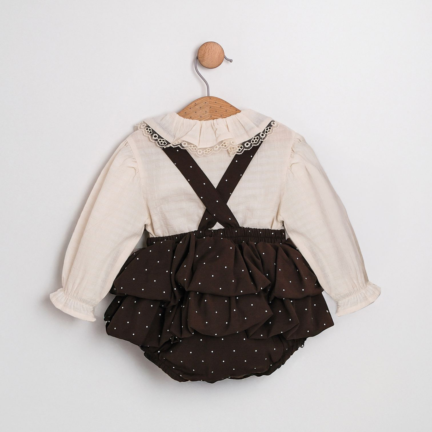Chocolate ruffle romper