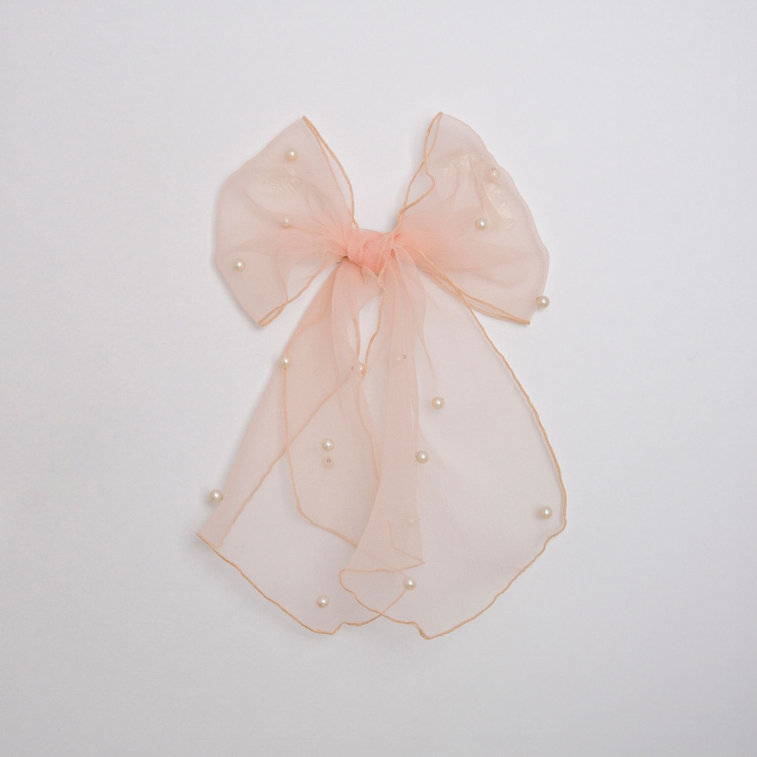 Blush pearl bow