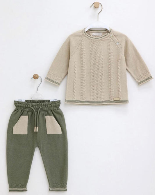 Babyboy green knitted set