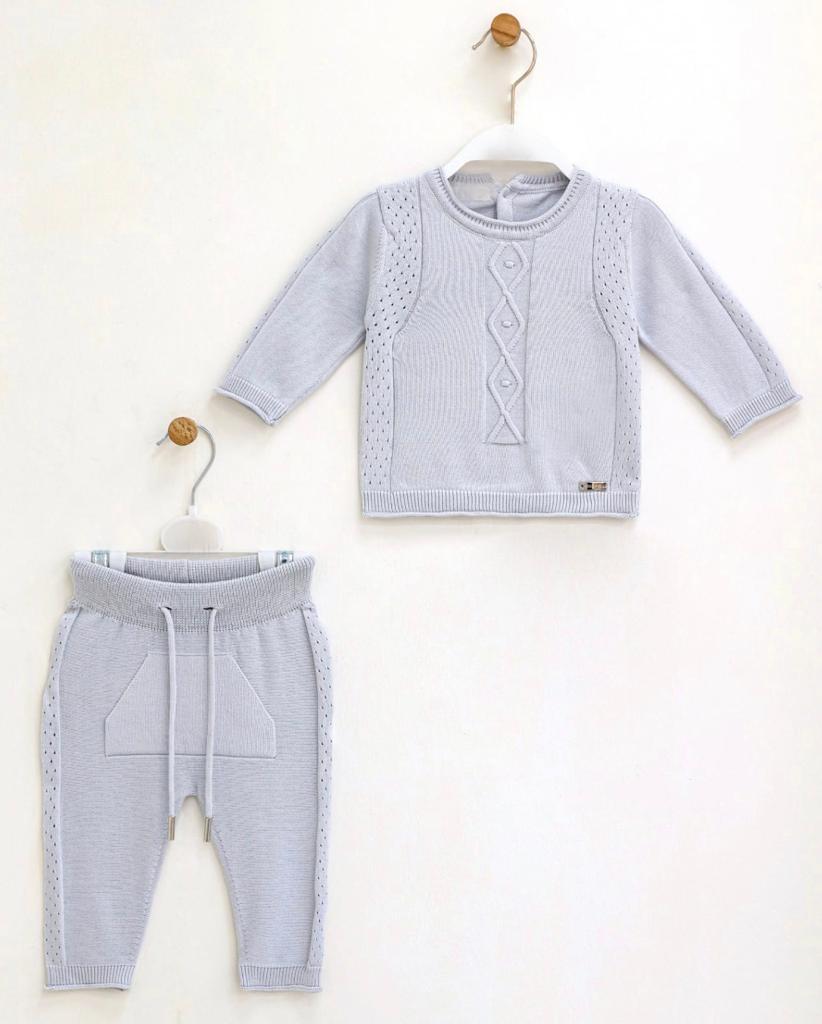 Cotton grey cozy babyboy set