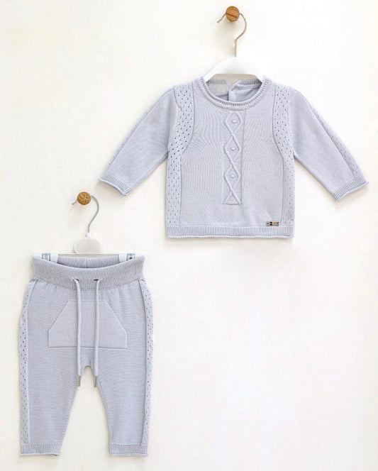 Cotton grey cozy babyboy set
