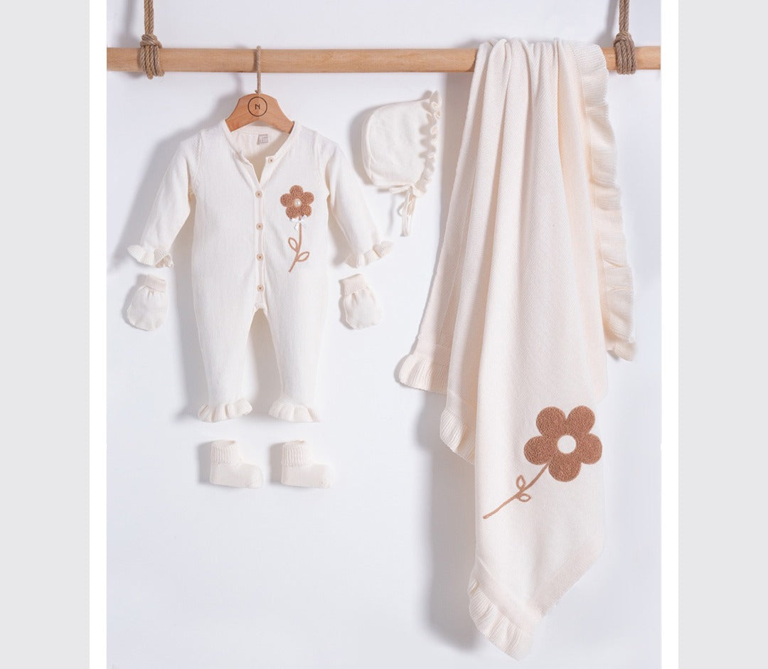 Newborn five-pieces flower giftset