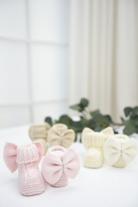Booties with a bow and rhinestones - Liam & Lilly