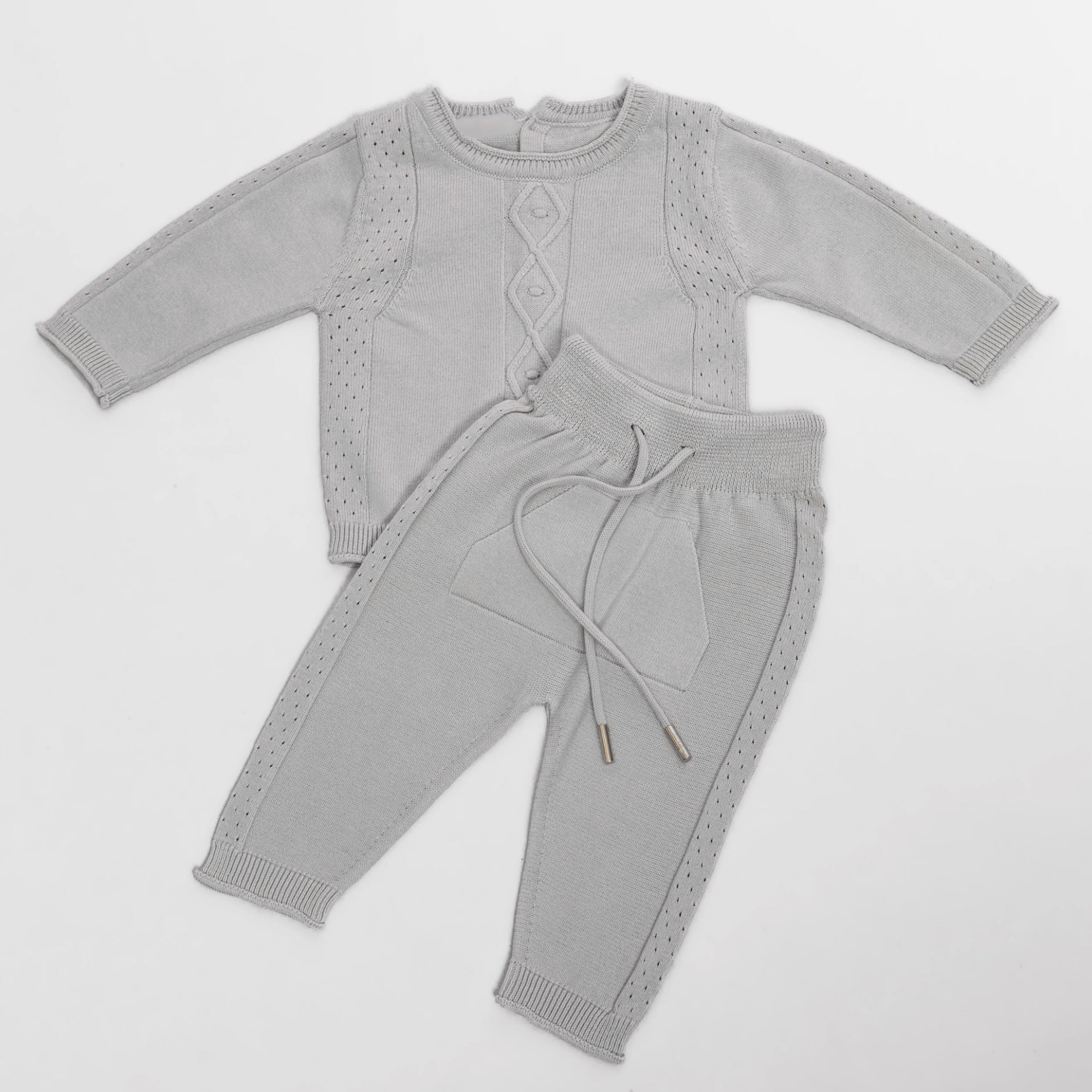 Cotton grey cozy babyboy set
