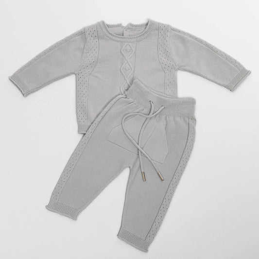 Cotton grey cozy babyboy set