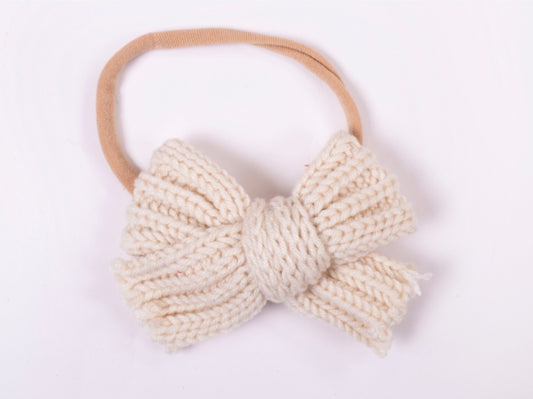 Knitted hair nude bow