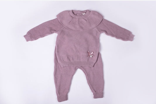 Ruffled purple two-pieces chique set