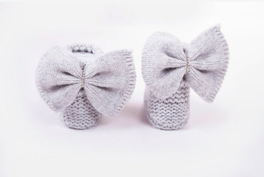 Booties with a bow and rhinestones - Liam & Lilly
