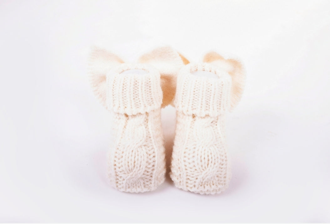 Booties with a bow and rhinestones - Liam & Lilly