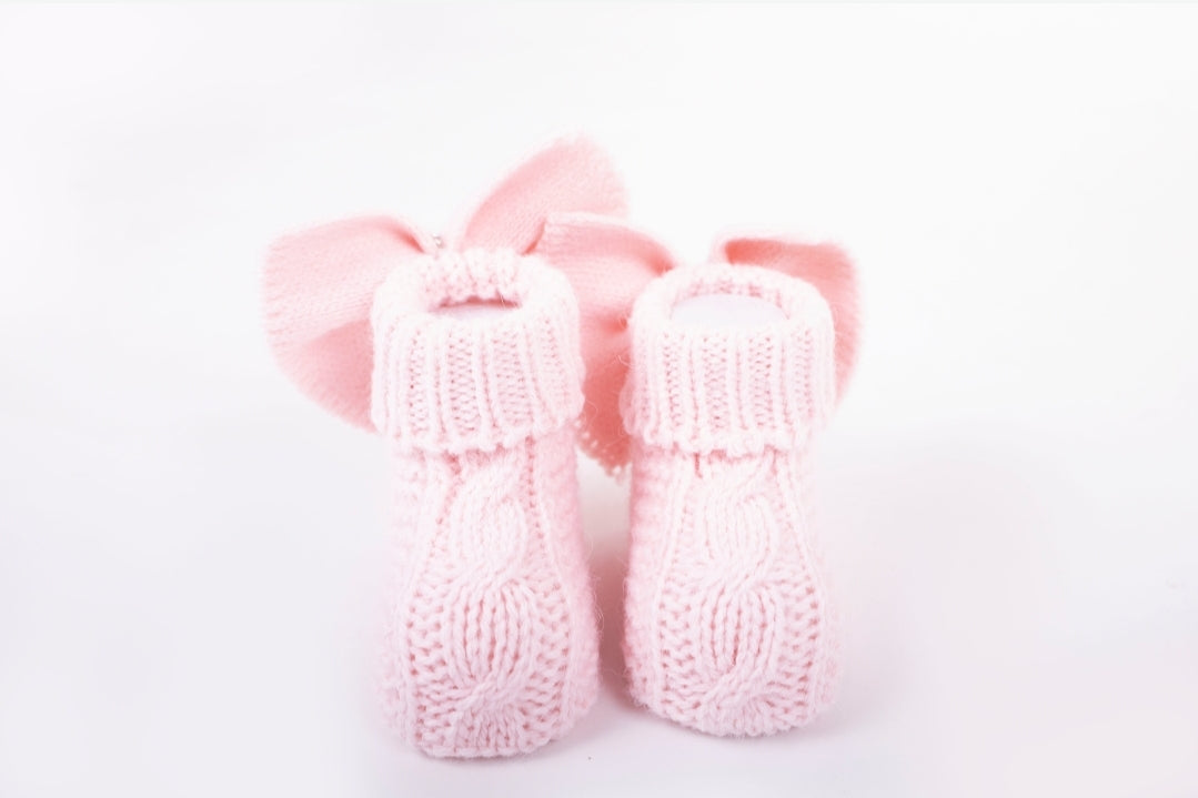 Booties with a bow and rhinestones - Liam & Lilly