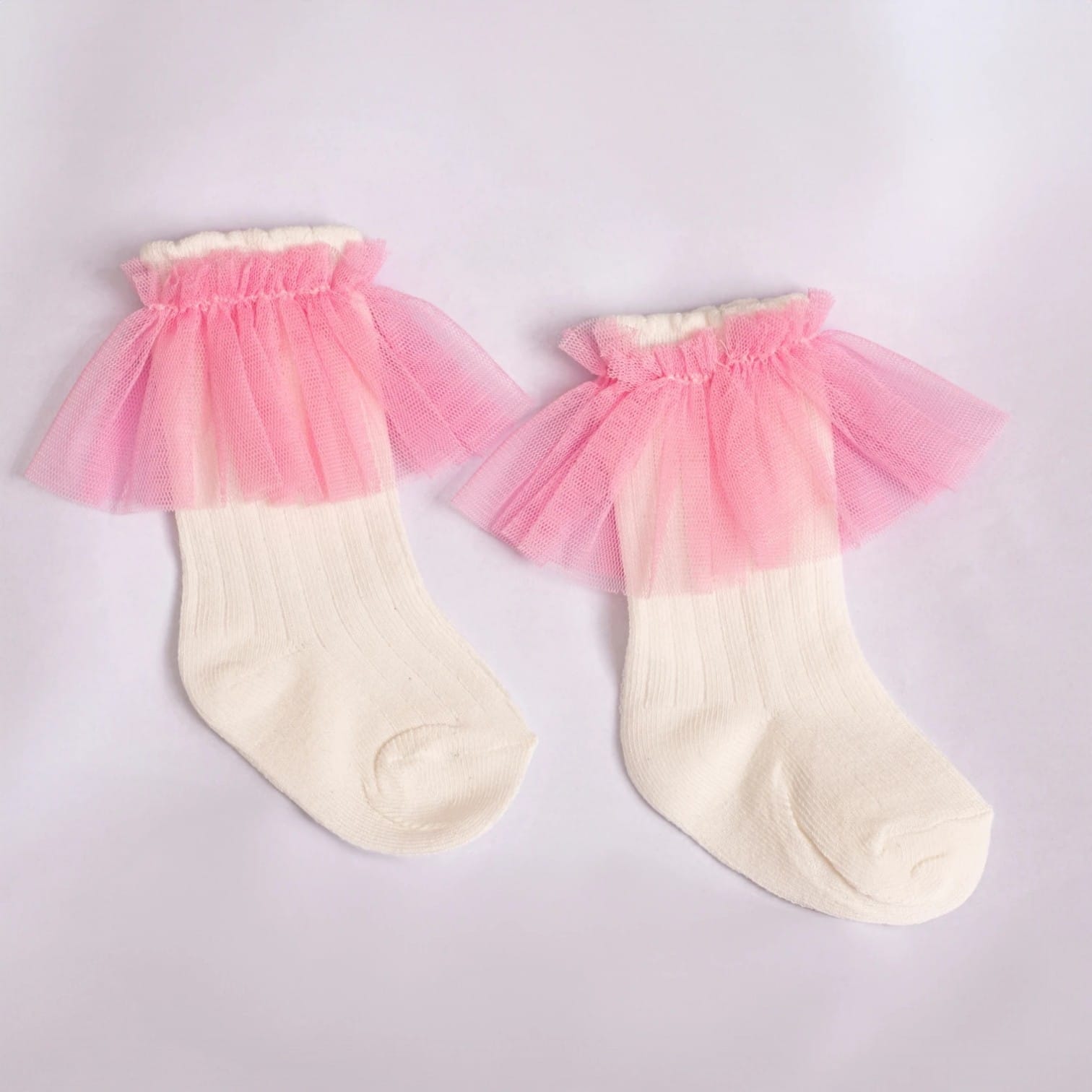 Pink tulle socks