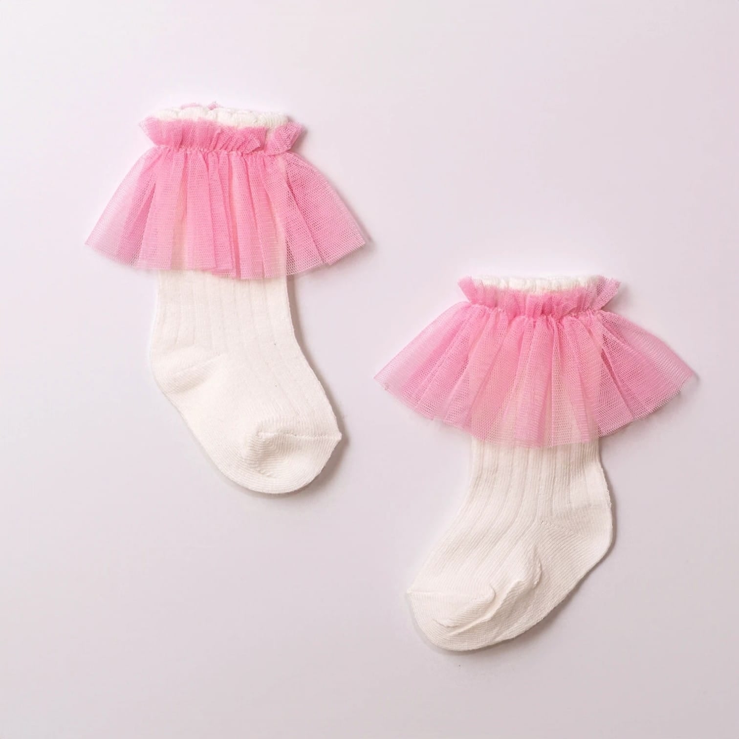 Pink tulle socks