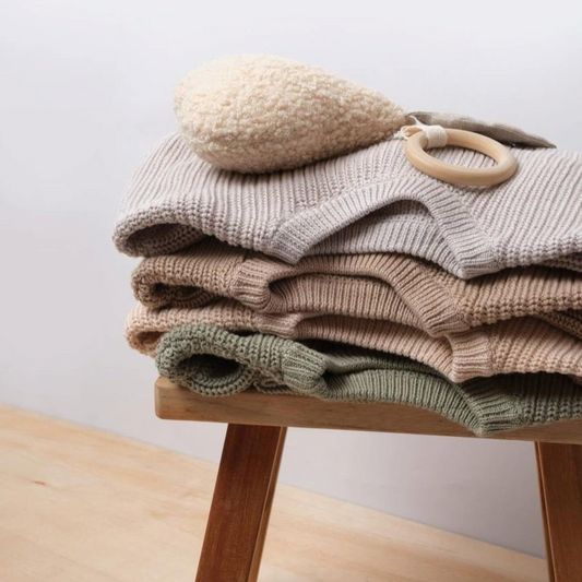 Earth tone knit baby sweater