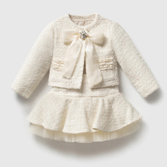 Tweed bow dress
