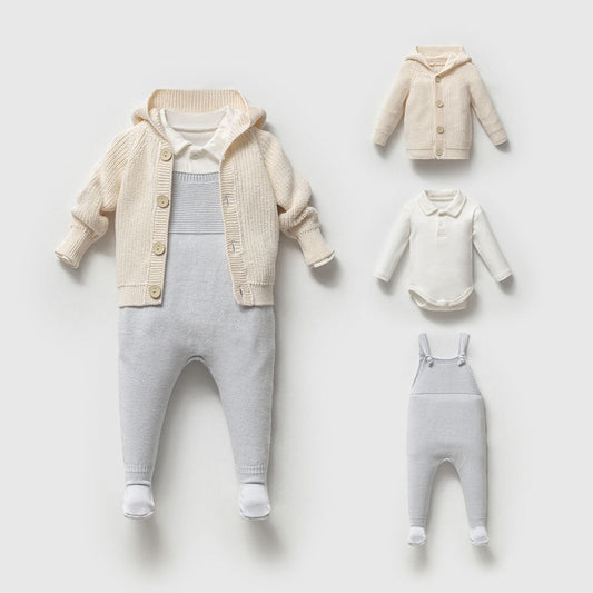 Knit dungarees set