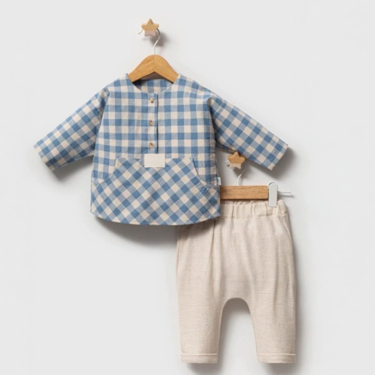 Blue gingham set - Liam & Lilly