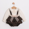 Load image into Gallery viewer, Chocolate ruffle romper
