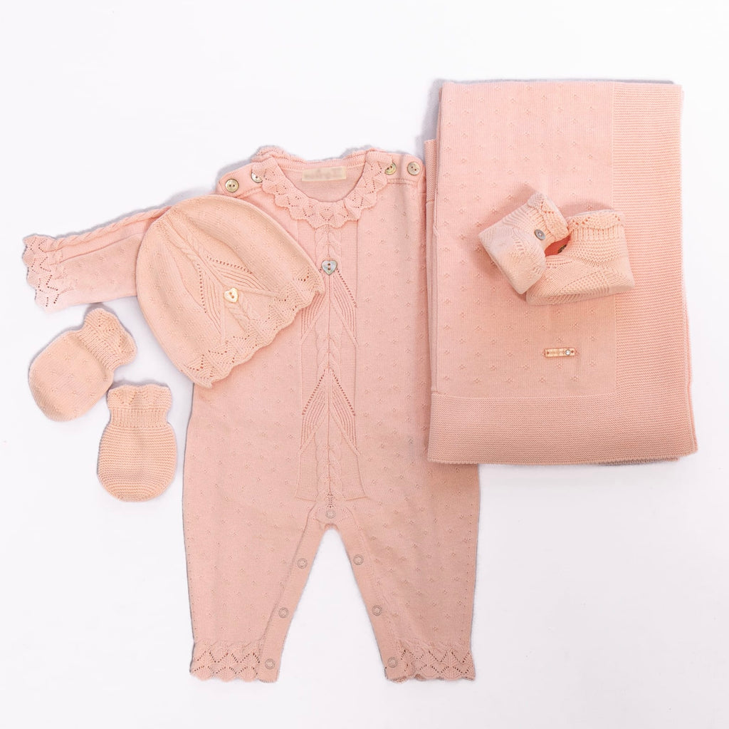 Newborn pink five-pieces giftset babygirl