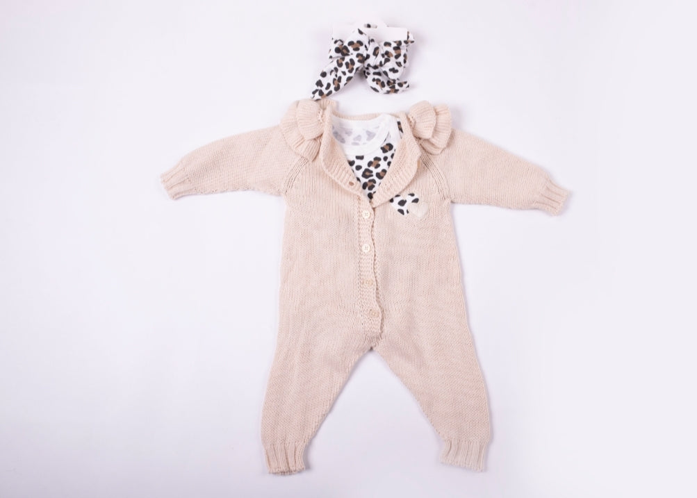 Leopard newborn girl giftset