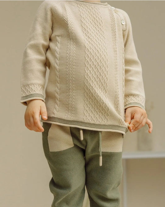 Babyboy green knitted set