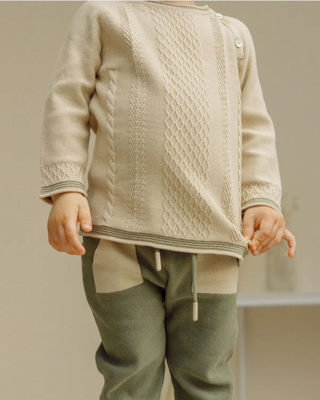 Babyboy green knitted set - Liam & Lilly