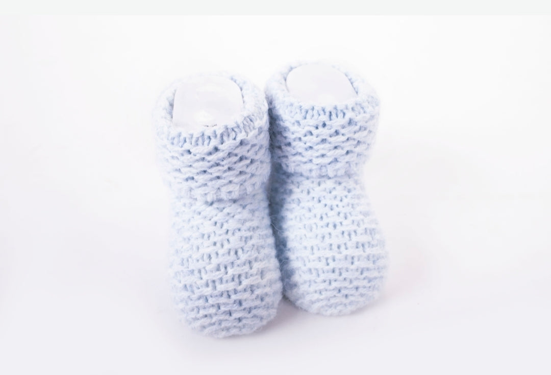 Soft knitted booties