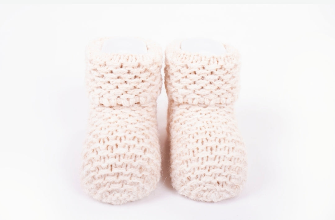 Soft knitted booties