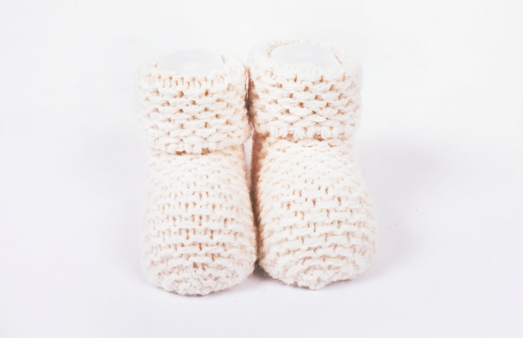 Soft knitted booties